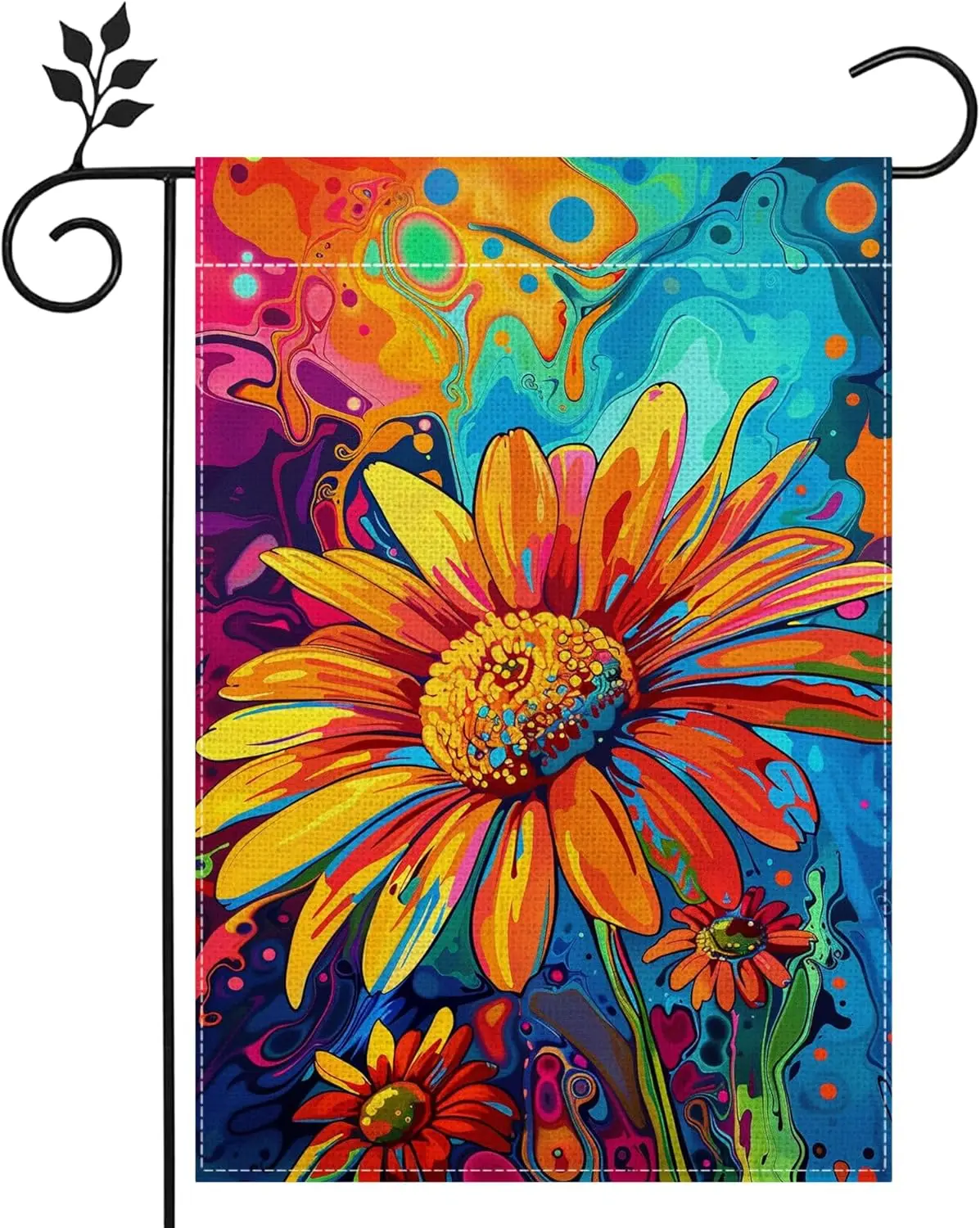 Spring Summer Sunflower Floral Garden Flag for Outside 12x18 Inch Double Sided Burlap Farmhouse Holiday Yard Flag Decoration SSL