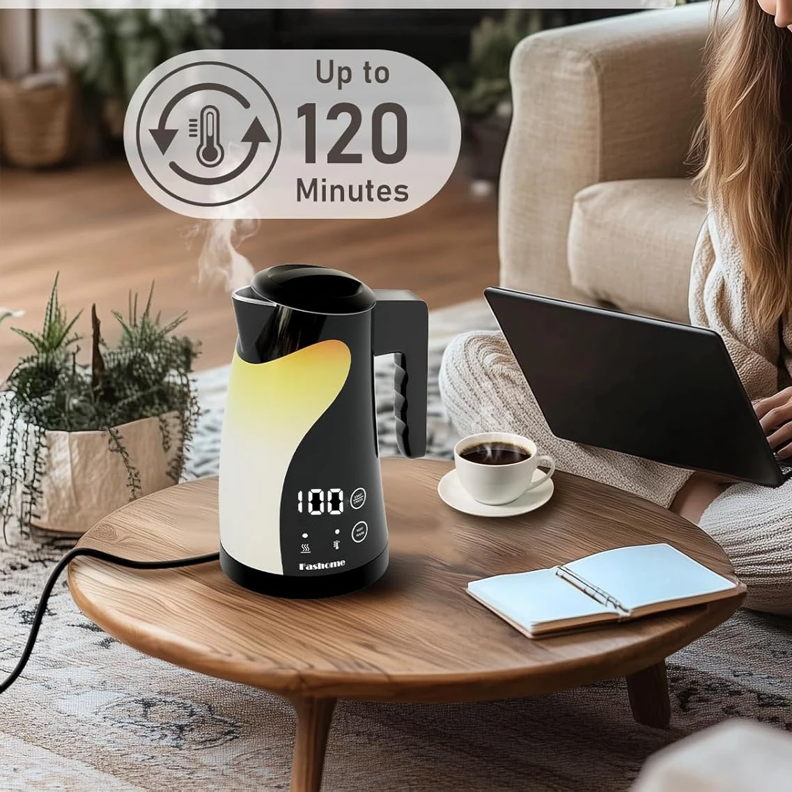 

Temperature Control Electric Kettle 1.25L Stainless Steel Auto Shut Off Teapot 1300W Kitchen 2H Keep Warm Coffee Electric Pot