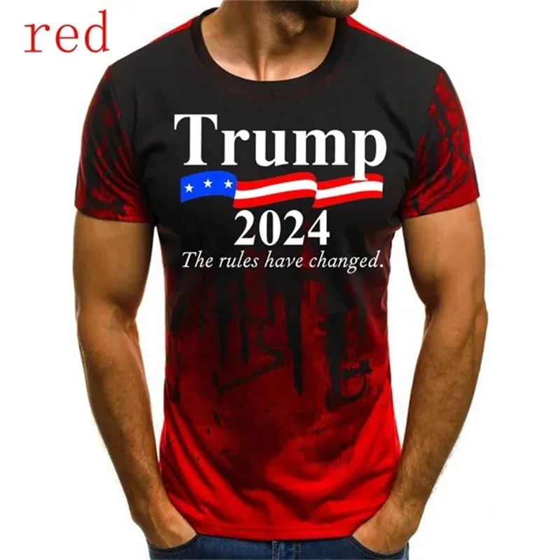 Trump 2024 Election T Shirt Short Sleeve Trump Supporter Tee Tops For Men Women Casual Slim T Shirts Streetwear Men\'s Clothing