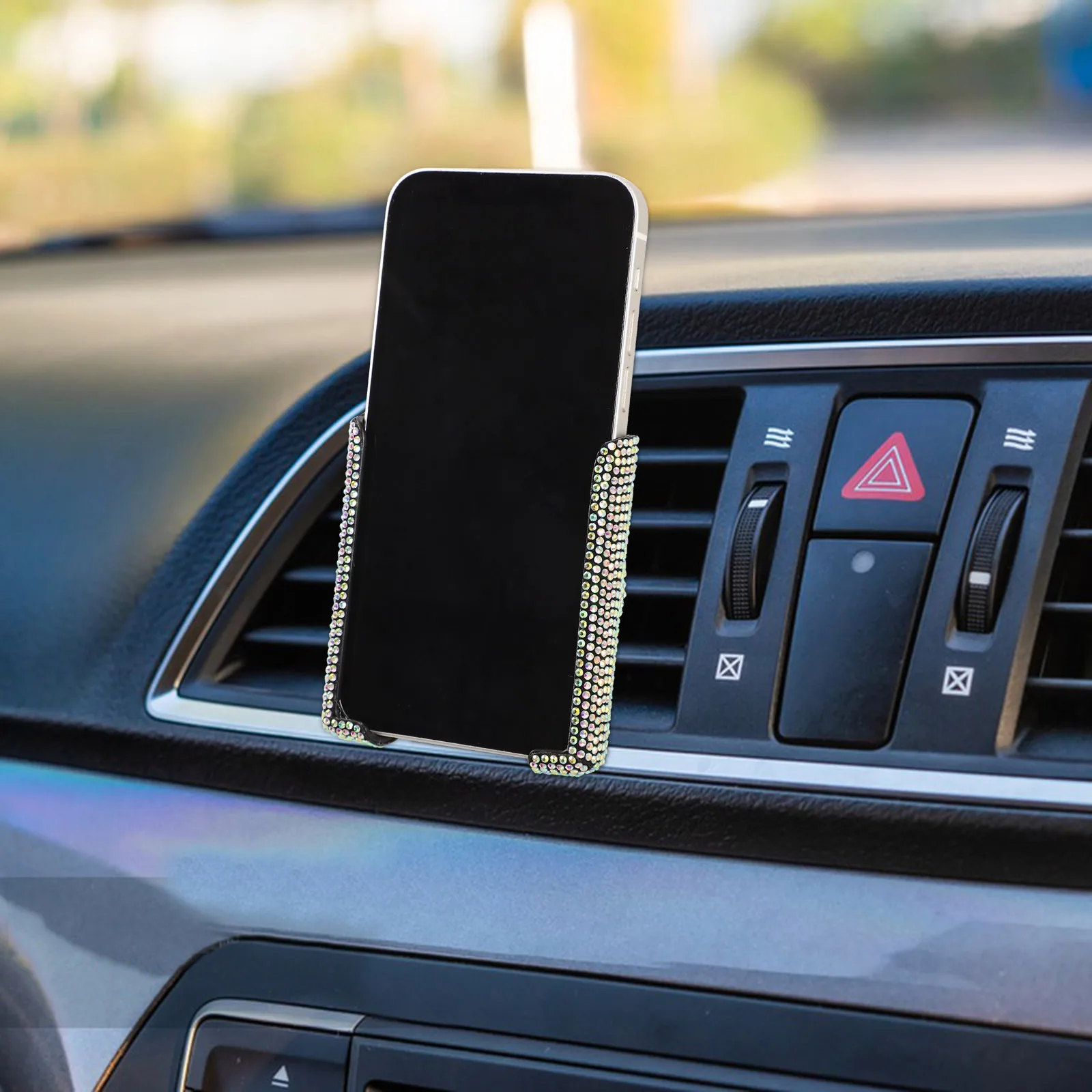 

Car Phone Holder Rhinestone Auto Vent Mount for Vehicle Mobile Device Holder Stylish Car Interior Accessory Phone Mount