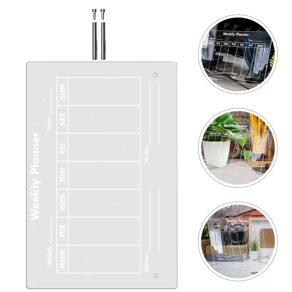 

1 set Acrylic Memo Board Multi-Function Erasable Note Writing Pad Transparent Desktop Office Home Household Table Board Clear
