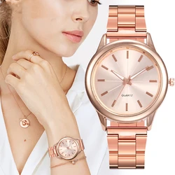 New Hot Simple Vintage 2024 Luxury Women Watche quadrante in acciaio inossidabile Casual Bracele orologi da polso al quarzo regalo femminile