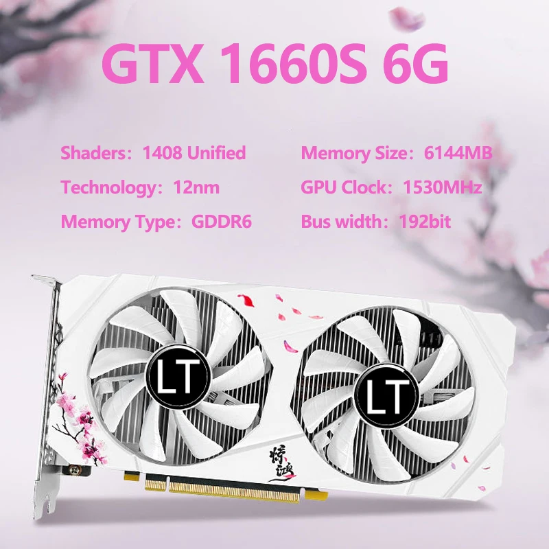 بطاقة الرسومات الخارجية للألعاب ، لوتوراسيا نفيديا GTX1660S ، 6GB ، GDDR6 ، PCI Express x16 3.0 ، جديد