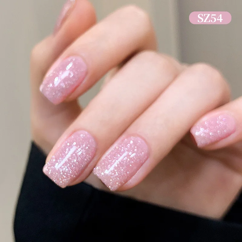 BORN PRETTY 10ml Nude Pink Flash Glitter Gel Nagellack UV LED Soak-Off Langanhaltender Funkelnder Nagelkunst-Lack für DIY-Maniküre zu Hause