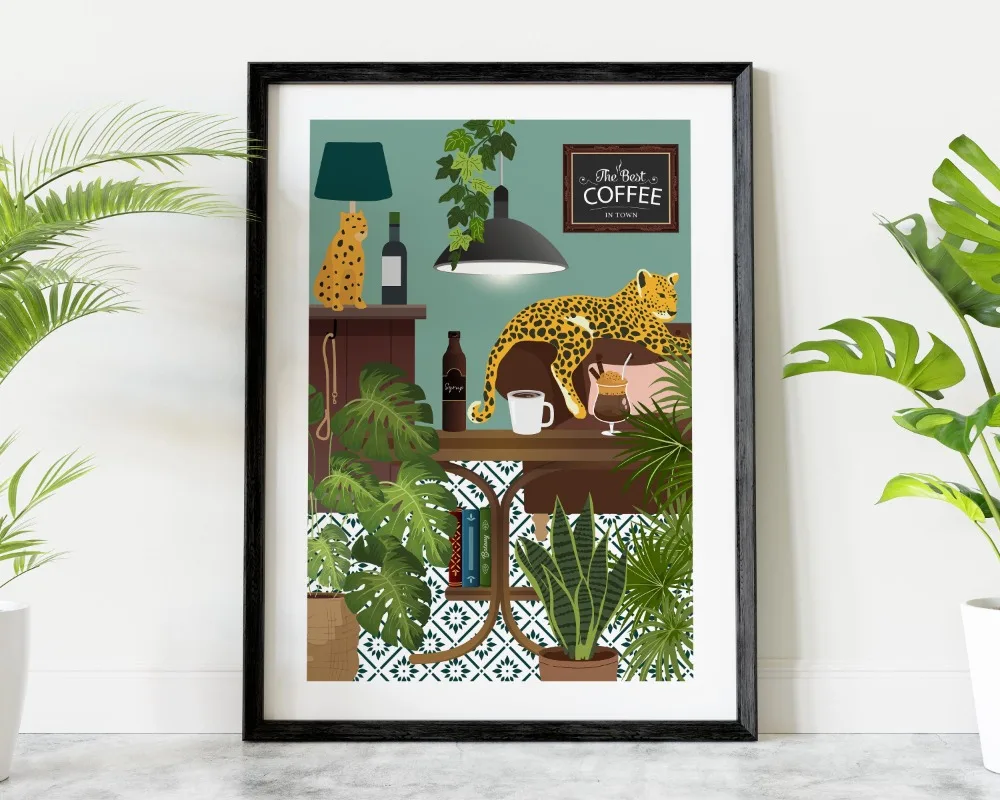 Boho Self Bathroom Botanical Cloakroom Toilet Coffee Bar Poster Print Wall Art Pictures Canvas Painting Room Home Decor Gift