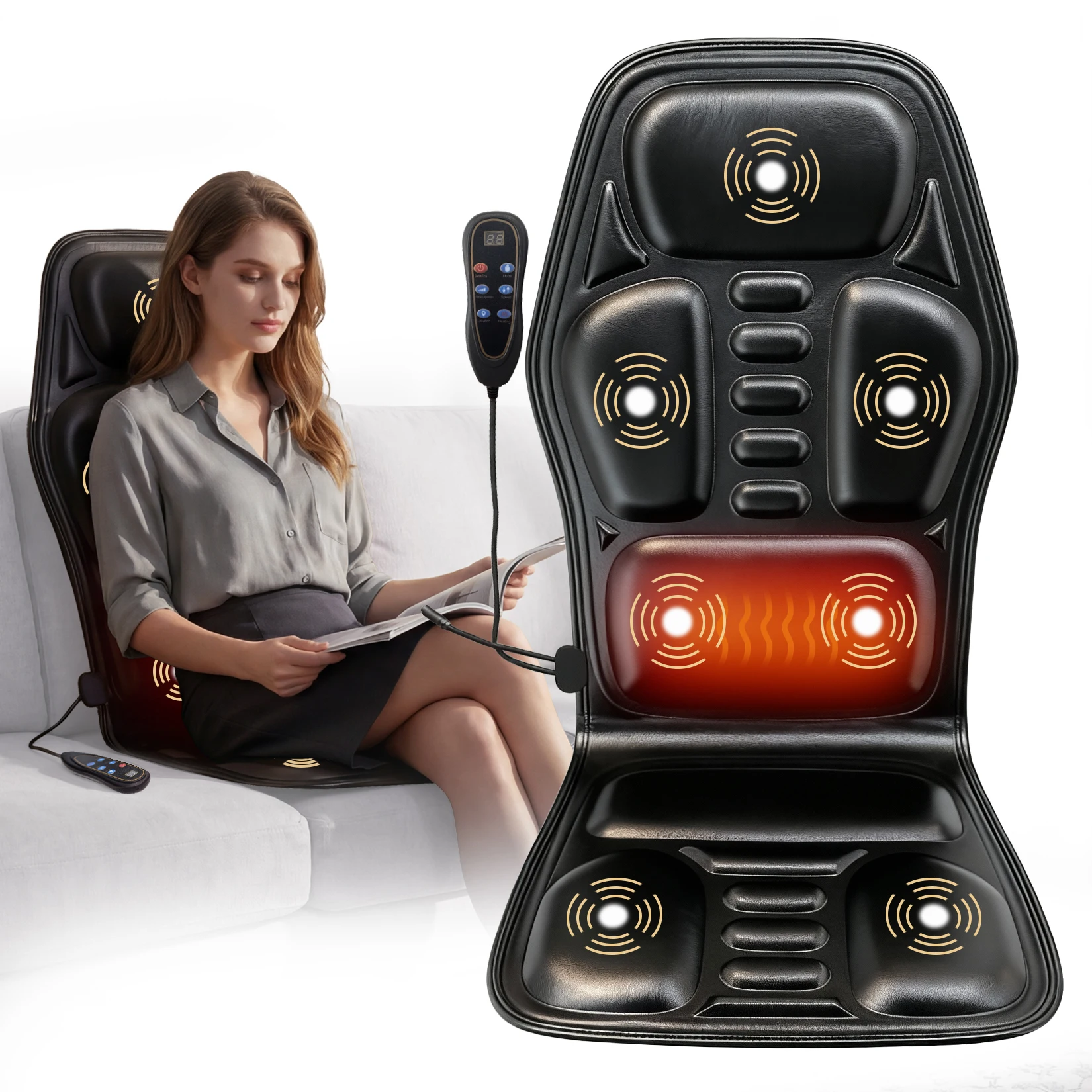 

Massage Seat Cushion With Heating, 7 Massage Modes, Massage Chair Cushion For Men & Women, Use at Home & Office, Christmas gifts