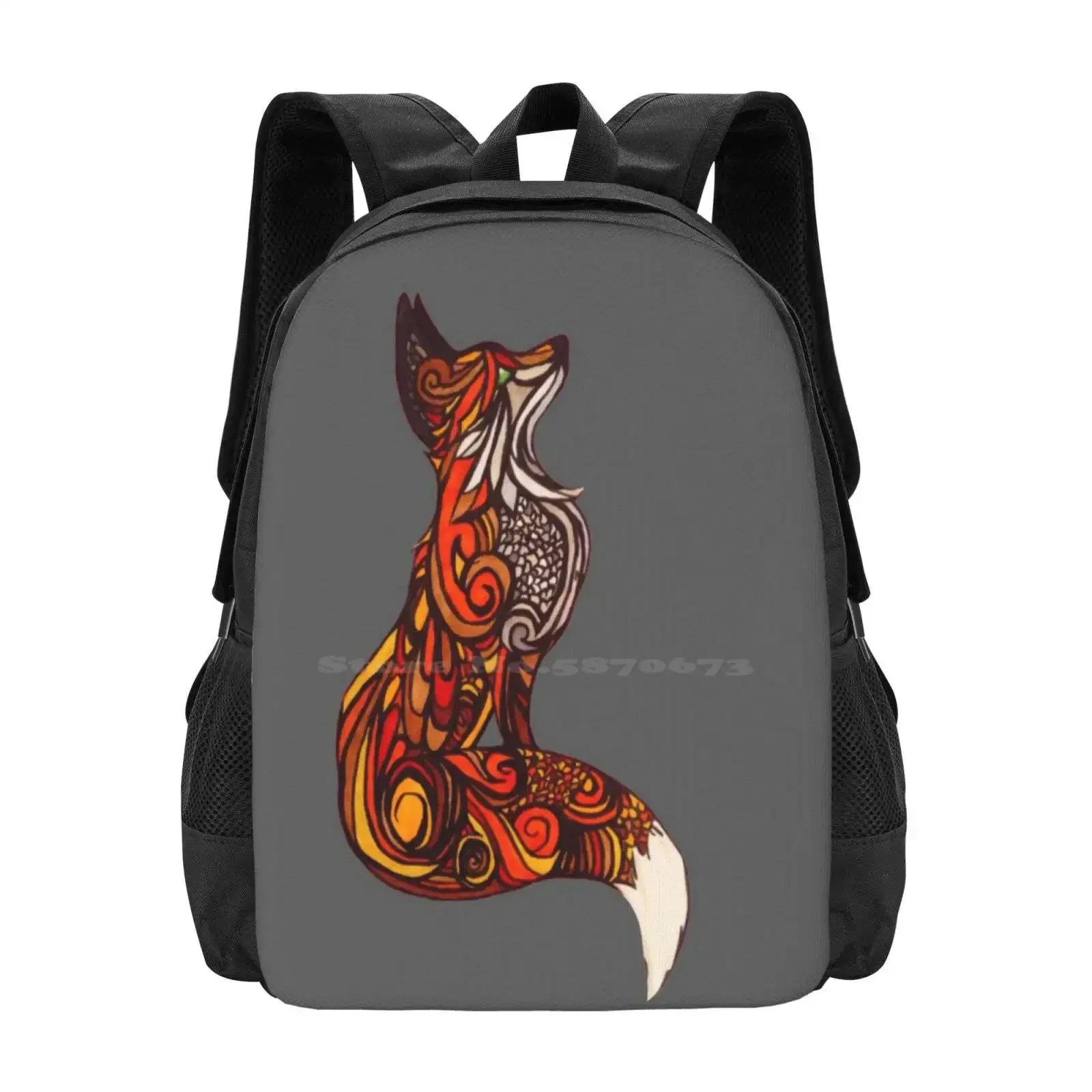 

Vixen Backpacks For School Teenagers Girls Travel Bags Vixen Beautiful Fox Fox Mosaic Abstract Impressionist Ginger Fox Red Fox