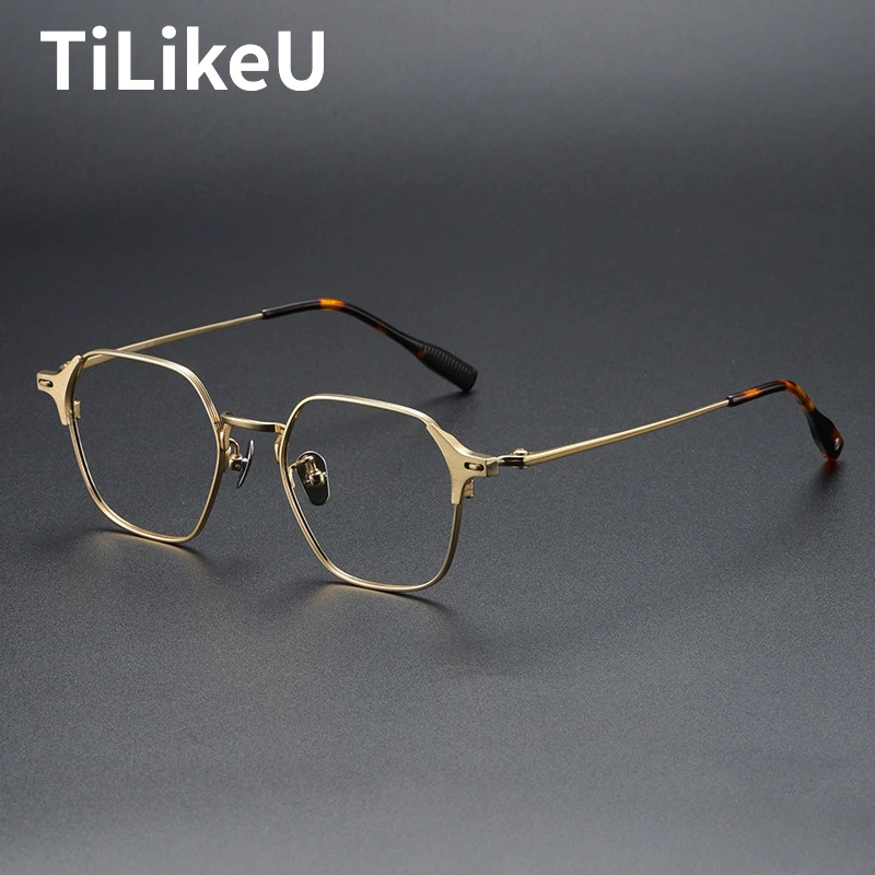 

Retro Polygon Pure Titanium Frames Men Eyeglasses Frame Ultra Light Women Optical Reading Myopia Glasses Frames Trendy Spectacle