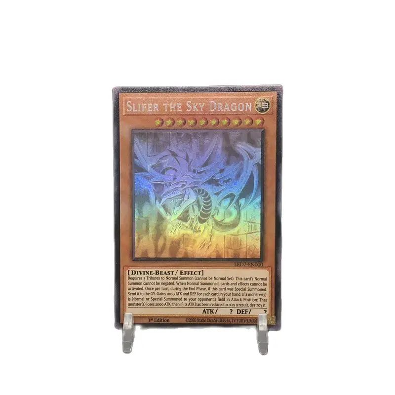 Yu Gi Oh DIY The Winged Dragon of Ra-LED7-EN000-Ghost Rare-1st Edition-Tibetan animation card