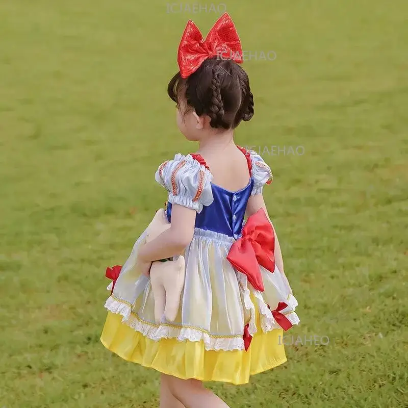 New Girls Short Sleeve Lolita Dress First Birthday Party Gown Children Pageant Formal  Celebration Outfit Princess Tutu Dress