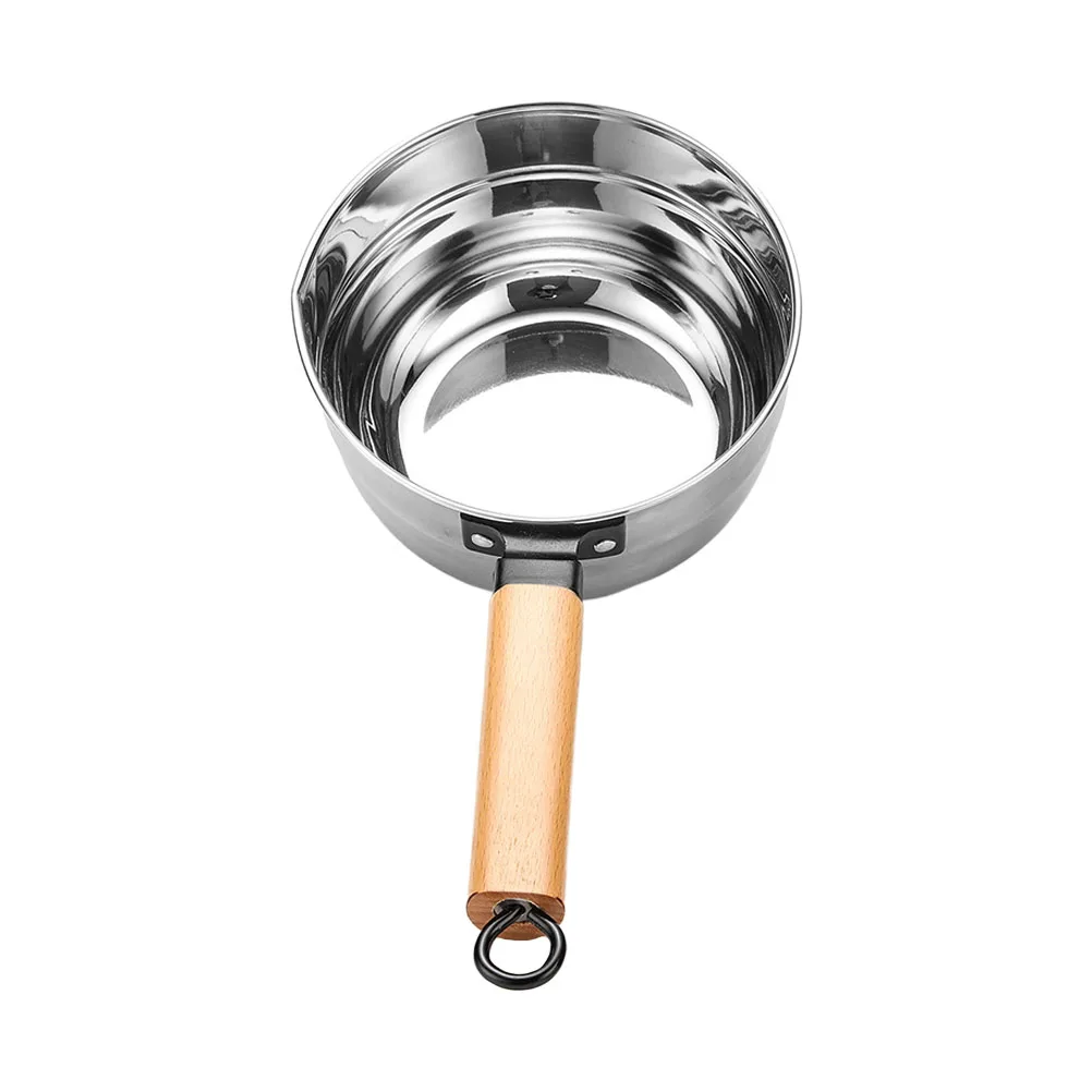 

Stainless Steel Water Ladle Kitchen Implements Food Grade Baby Indoor Outdoor Use Wooden Handle Long Spoon Scoop