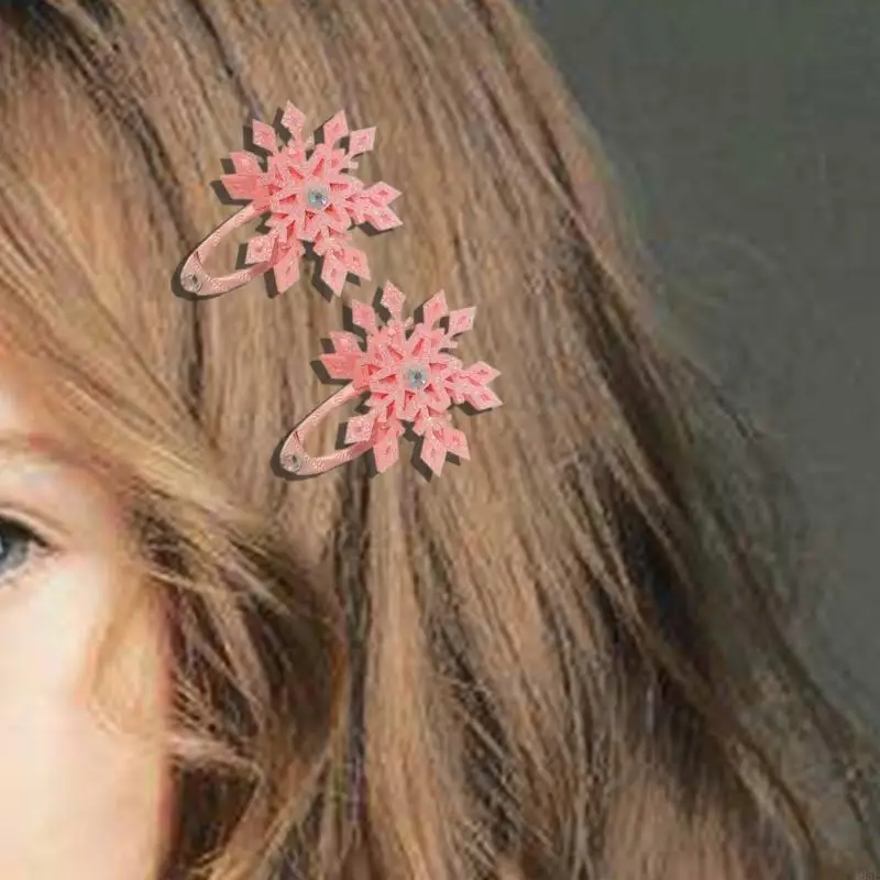 195E คริสต์มาสเกล็ดหิมะคลิปผมเทศกาลอุปกรณ์เสริมผมผู้หญิงเด็ก Hairclip