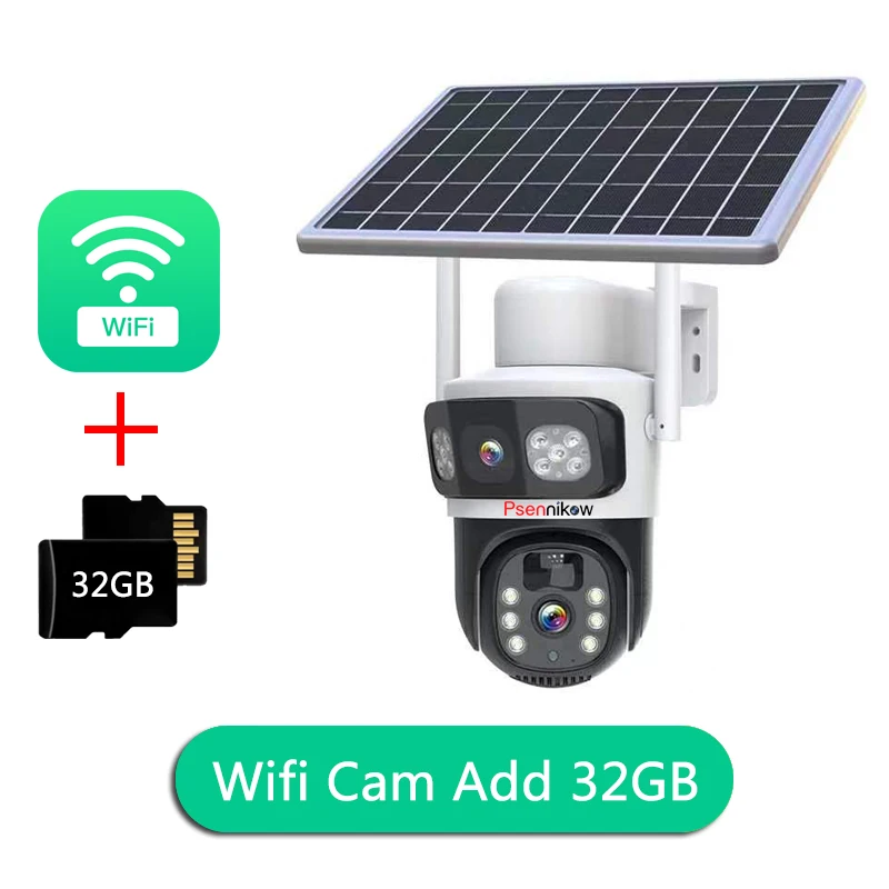 Dual Screen 4G Solar Night-Vision Outdoor 8MP Low Power Battery Wireless Dual Lens Security Protection Auto Tracking Camera