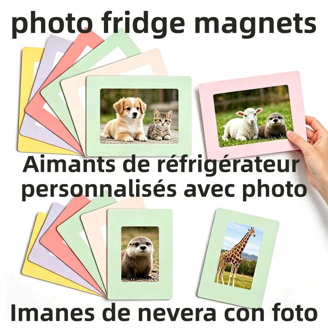 Customizable PVC Photo Fridge Magnet Soft Magnetic Picture Frame Refrigerator Photo Display Holder Home Decoration