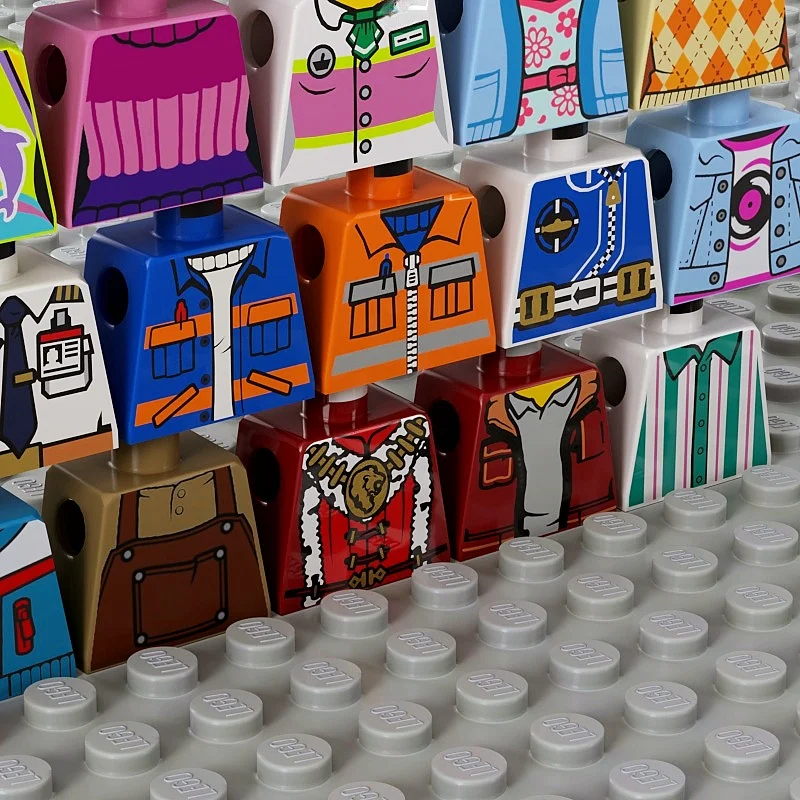 MOC City Figures Body Hands Leg Arms Bricks Building Blocks Wear Cloth Accessory Doctors Farmer Worker Policeman Assembled Toys