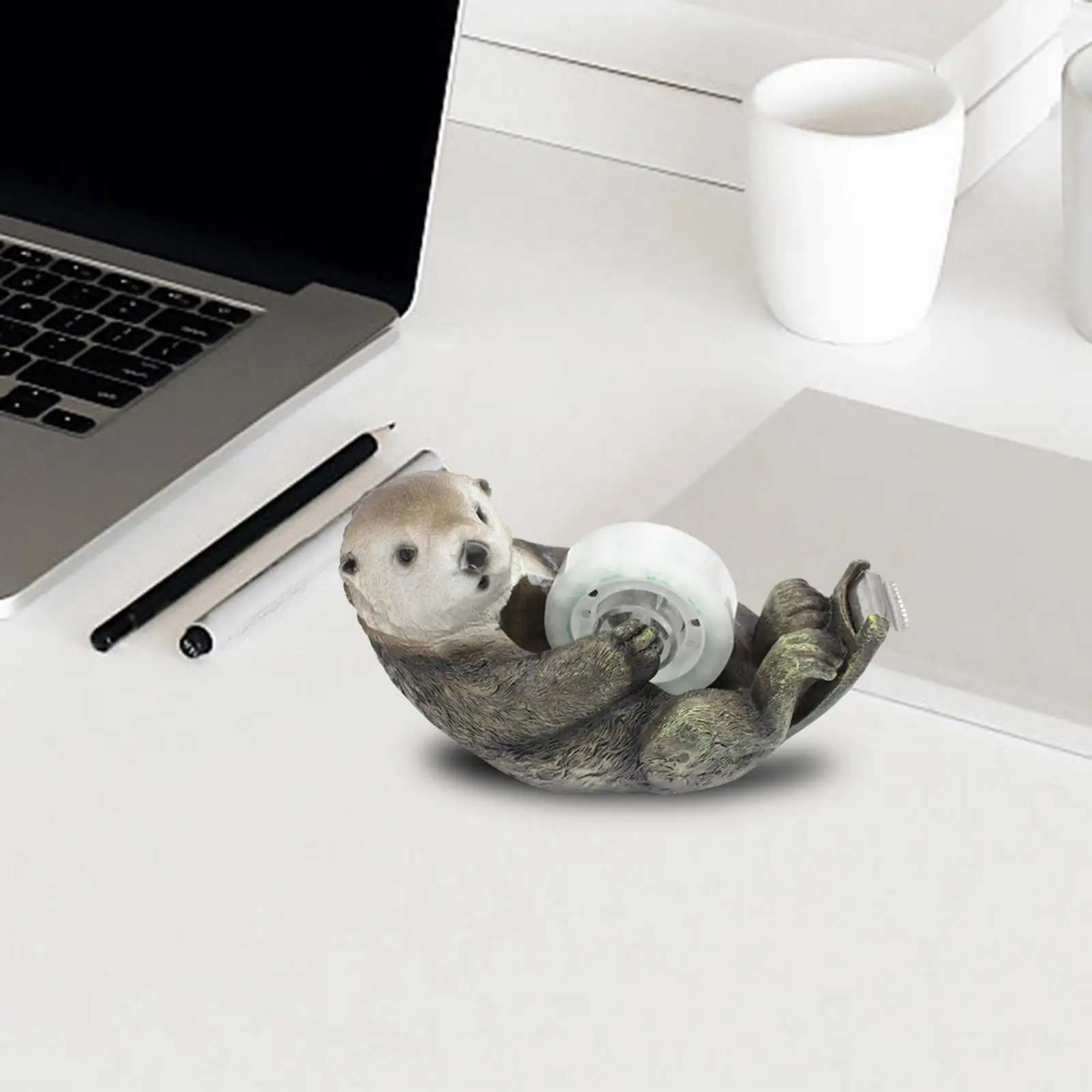 Otter Tape Dispenser Decor Nonslip Roll Holder for Desktop Office Students