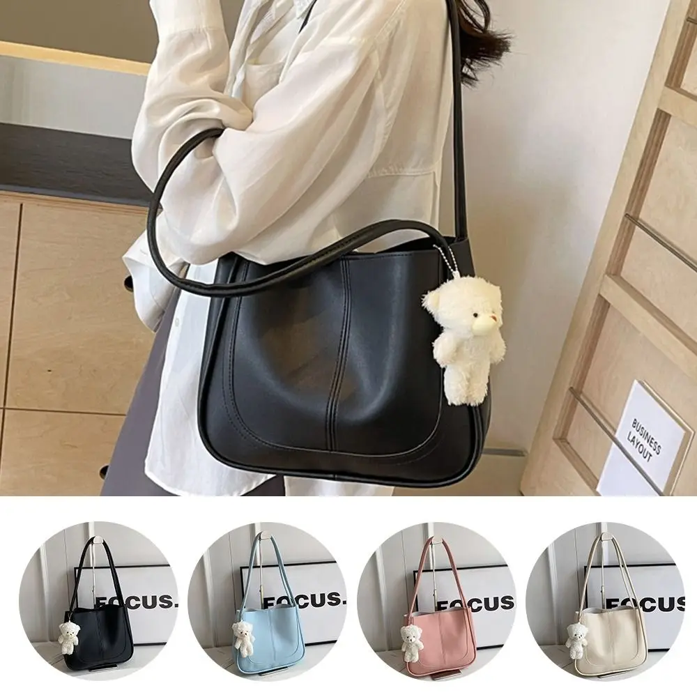 Large Capacity Women\'s Shoulder Bag New Commuting Handbags Bucket Bag Fashion Crossbody Bags Solid Color Tote Bag