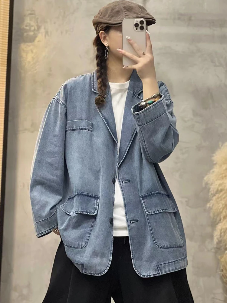 Max LuLu Autumn Korean Design Fashion Coats Womens Luxury Loose Casual Denim Jackets Ladies Vintage Classic Harajuku Outerwear