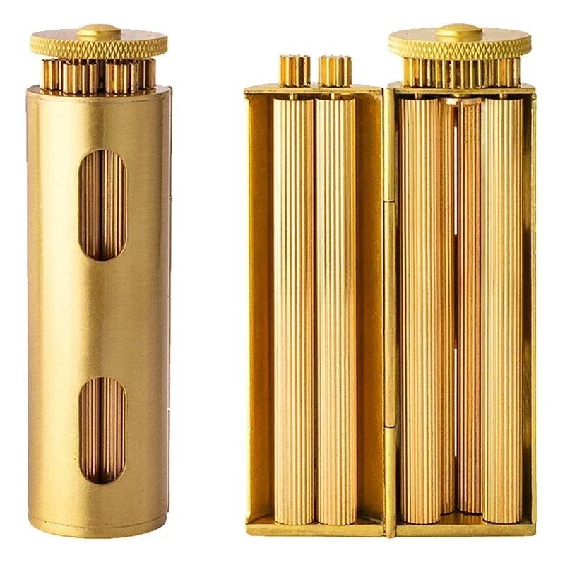 70mm Mechanical Solid Brass Cigarette Rolling Machine Smoke Manual Tobacco Roller Handmade Can Rollie Paper Smoking Accessories