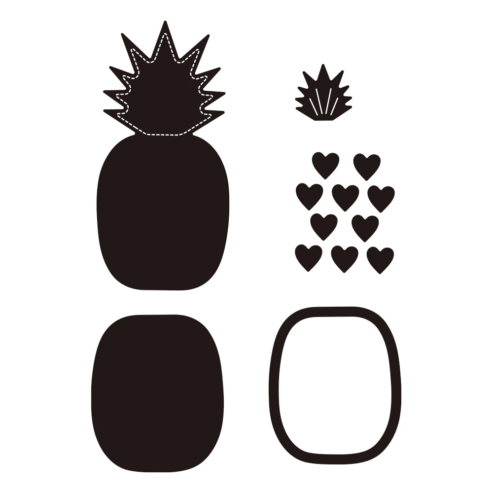 Pineapple Yummy Fruit Heart Shakers Metal Cutting Dies For DIY Scrapbooking Paper Cards Embossed Decorative Craft Diecut New