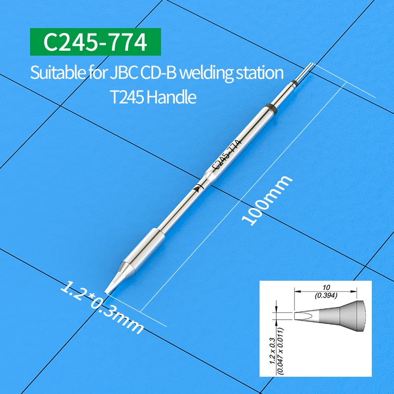 NONE OEM C245 Lötkolbenspitzen C 245906 /907/908/966/911/944/866/808/811/844 Lötspitze vom Meißeltyp, kompatibler JBC T245-Griff 4