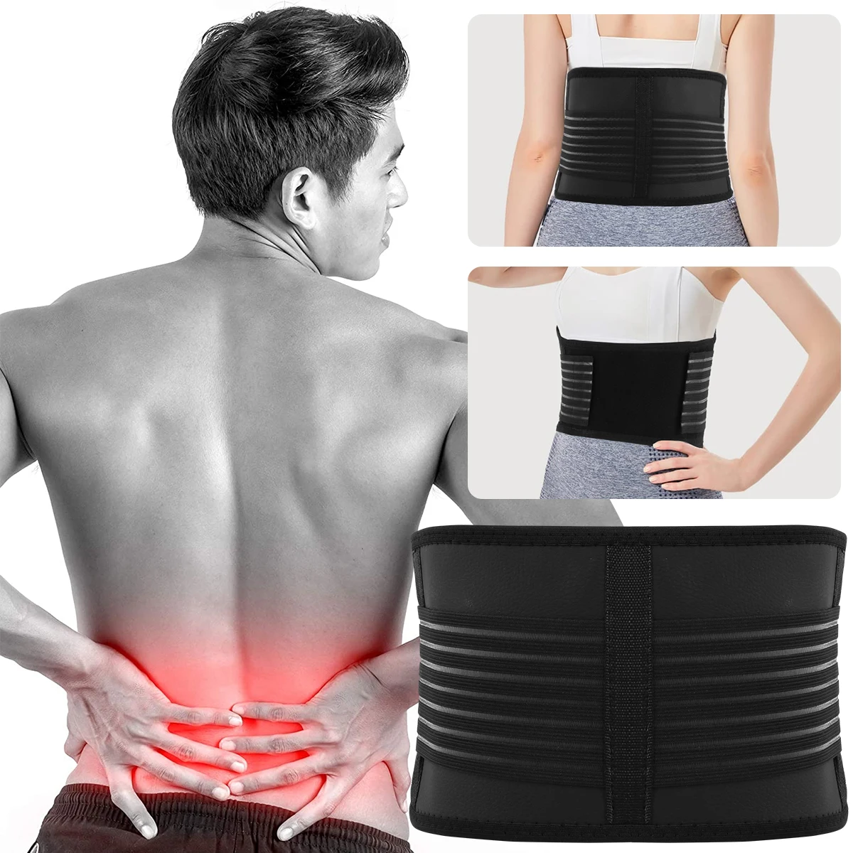 Adjustable Back Support Belt, Breathable Lower Back Brace, Pain Relief Lumbar Support Belt for Women Men Herniated Disc Sciatica
