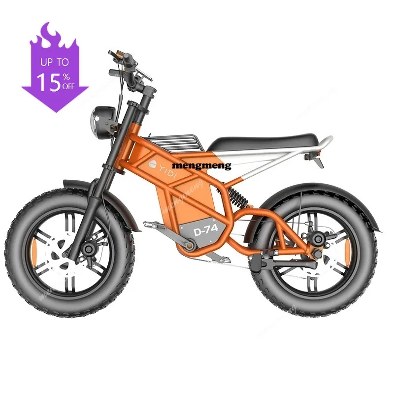A61 New Design D74 Fat Tire Electric Bike 20Inch 48V 1500W Dual Motor Folding Electronic Vehicle,Big Wheel Electric Bicycl