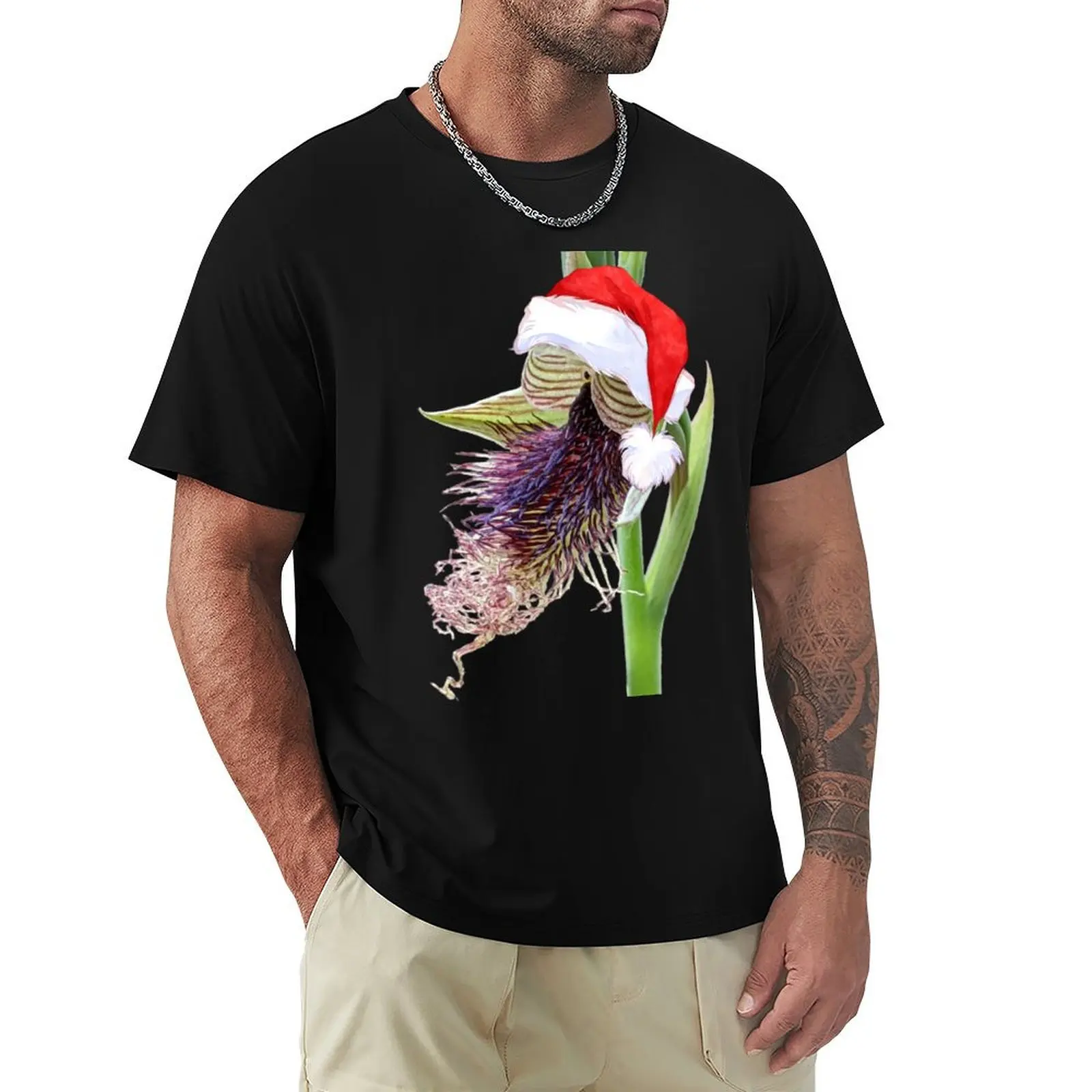 Santa Bearded Orchid T-Shirt Lightweight Casual Summer T-Shirt