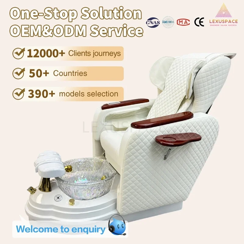 Custom Modern Luxury Pedicure Chair for Nail Spa Full Body Massage Adjustable Backrest Made Fiberglass for Beauty Salons Canada