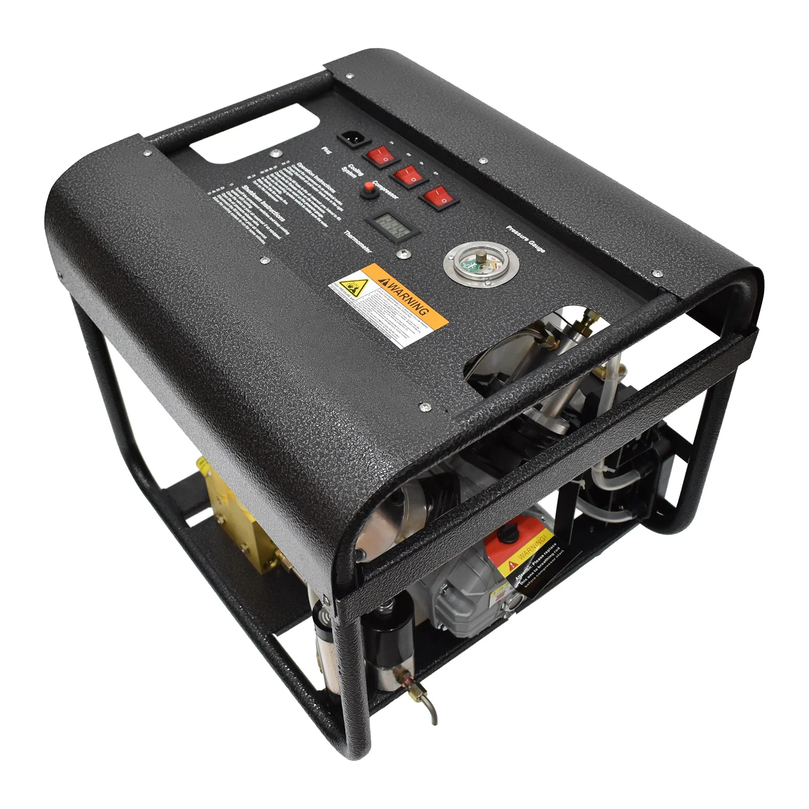 Auto-Stop Double Cylinder High Pressure 300bar 4500psi 30mpa Auto Purge Built-in Water Scuba Diving  Air Compressor