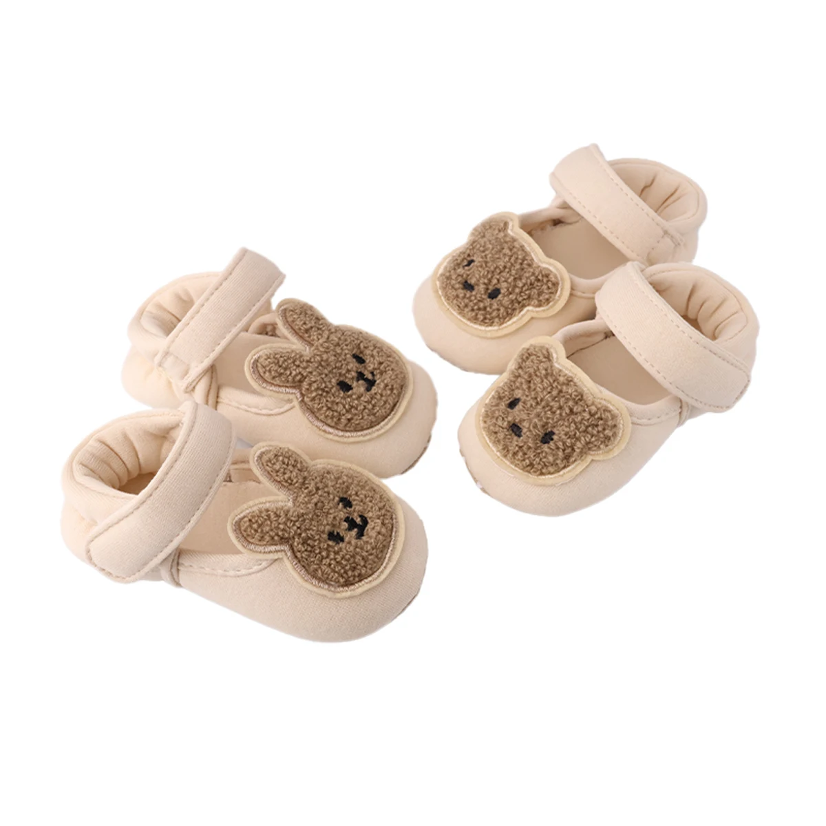 0-18 months baby color cotton single shoe baby toddler shoes non-slip soles Velcro cartoon bear rabbit baby shoes