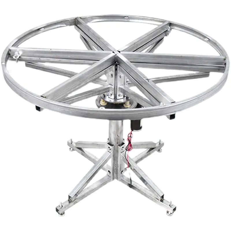 Electric turntable floor standing steel frame rotating movement bearing dining table