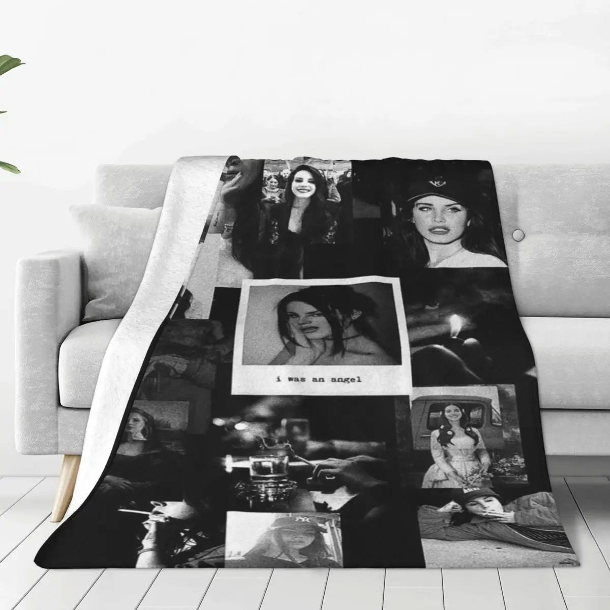 

Lana Del Rey Plaid Blanket Sofa Cover Flannel Decoration Retro Collage Warm Throw Blankets for Bed Outdoor Rug Piece