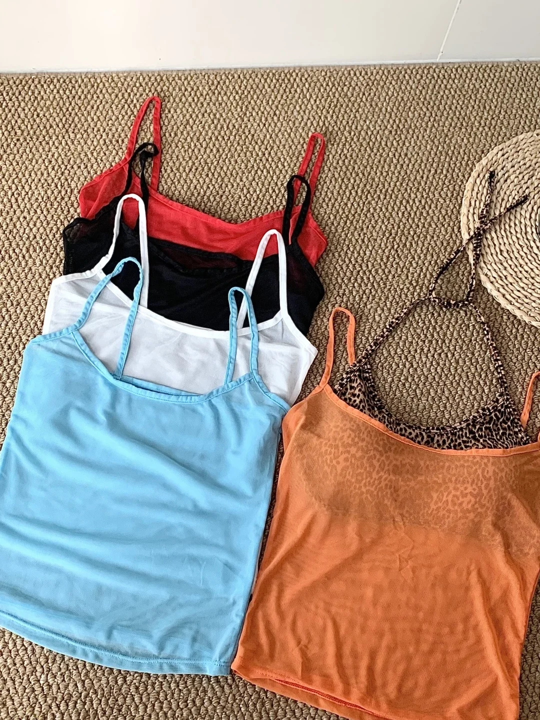 Beach Vacation Style Leopard Print Halter Neck Vest Women's Summer Inner Beauty Back Bra Integrated Chest Pad Top
