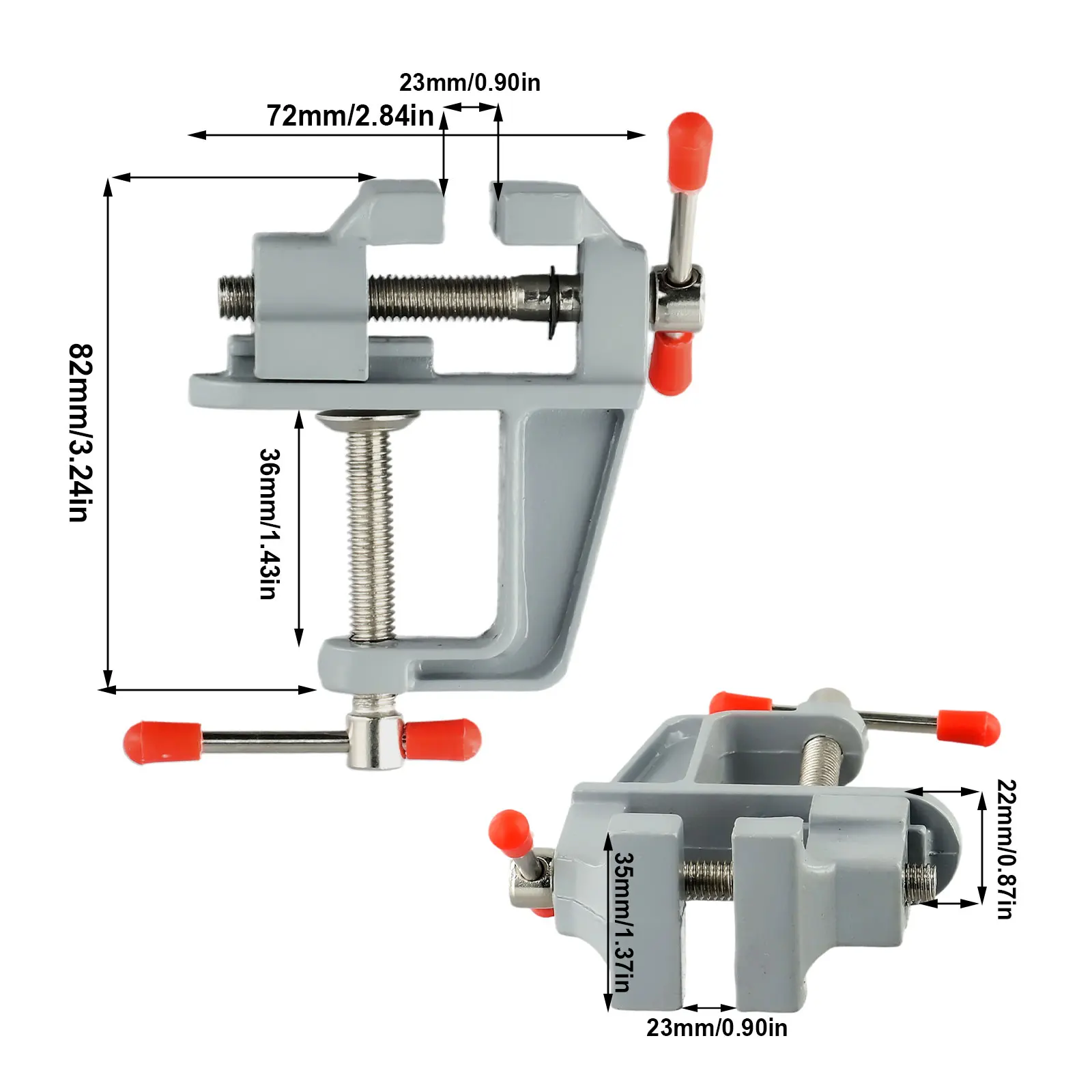 Aluminum Mini Bench Vise Miniature Small Jewelers Hobby Clamp On Table Bench Vise 36mm Mounting Clamp Depth Mini Tool Vice