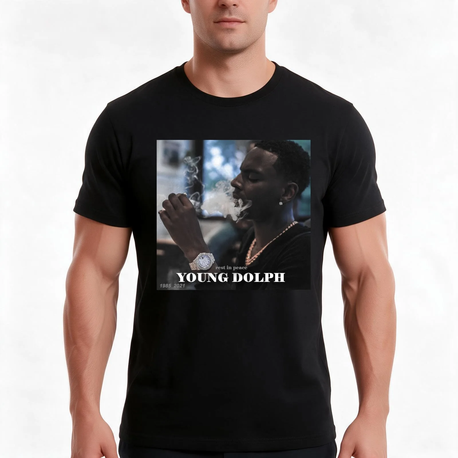 Young Dolph T-Shirt Summer Casual Cotton Tee Oversized Streetwear Tops Vintage Graphic Print Loose Fit Short Sleeve