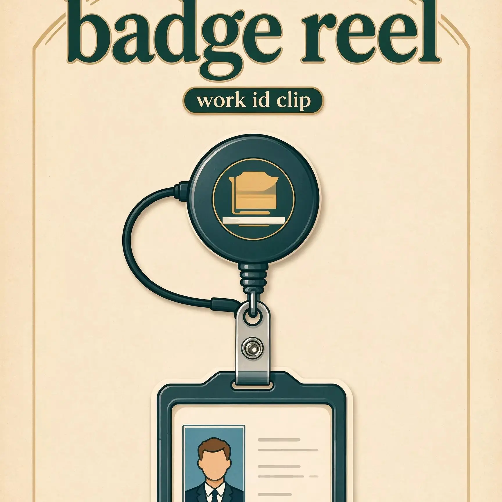 Retractable Badge Reel ID Card Holder with Lanyard, Japanese Style PU Leather Card Sleeve, Ladies Work Name Tag Card Pouch