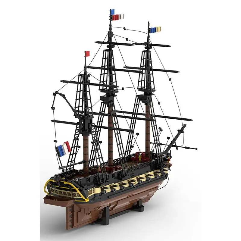 

Battleship nautical internal structure ornament assembled building block model