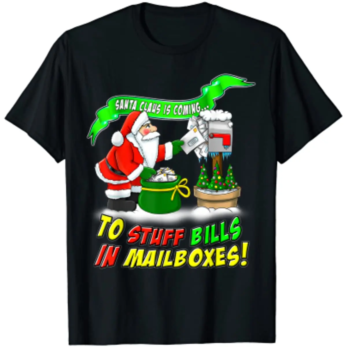 

Funny Christmas Santa Claus is Coming Men T-Shirt Short Sleeve Casual Cotton Boys T-Shirts Size S-3XL