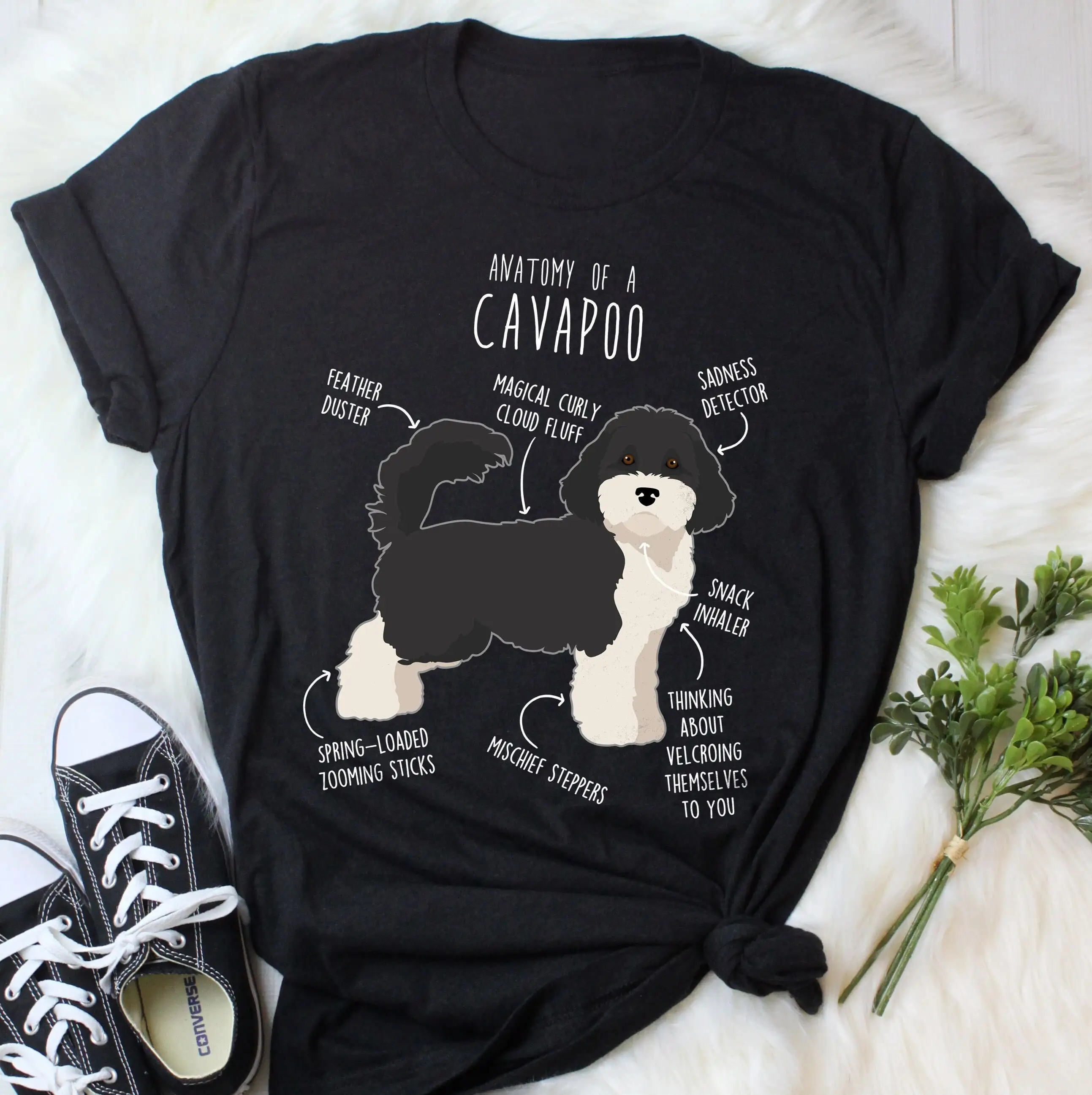 Parti Cavapoo T Shirt Funny Dog Lover Cute Cavoodle Doodle Poodle Mix Cross Pet Mom Dad