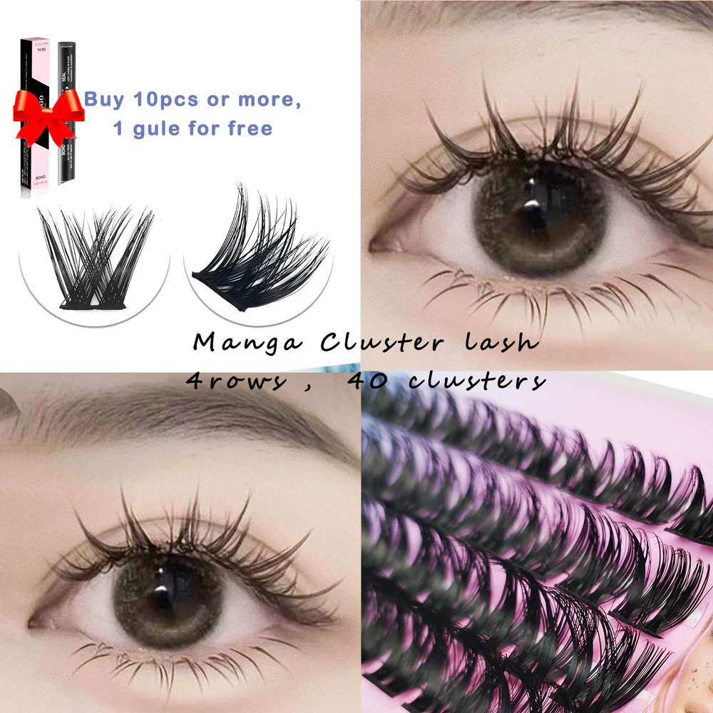 DIY Big Capacity Dovetail Cluster Eyelash Extension Firm Easy-grafting Eyelashes Soft Ribbon Mix length C/D Curl Lashes Cluster