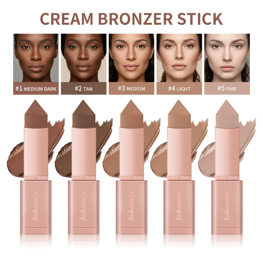 2pcs Matte Bronzer Setting Palette Setting Powder Cream Bronzer Stick For Face Contour Shading RLong Lasting Makeup Effect Water