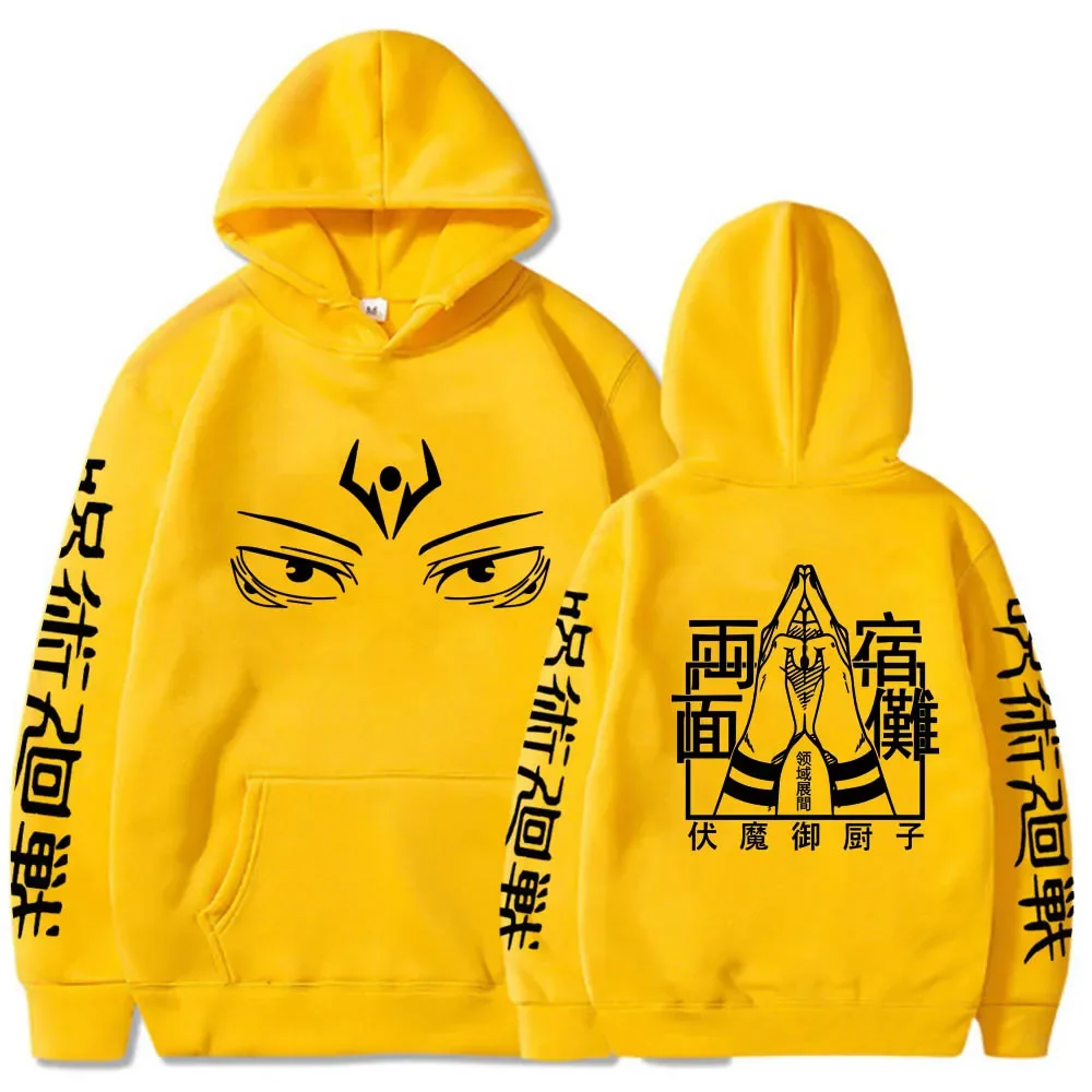 Anime Jujutsu Kaisen Hoodie Men Ryomen Sukuna Print Unisex Hoodie Pullovers Tops Winter Harajuku Long Sleeve Hooded Sweatshirt