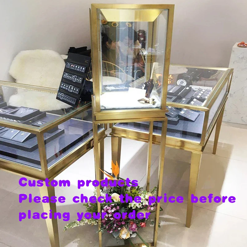custom.Grand and Luxurious Design Jewelry Shop showcase Unique Design Display Vertical Cabinet