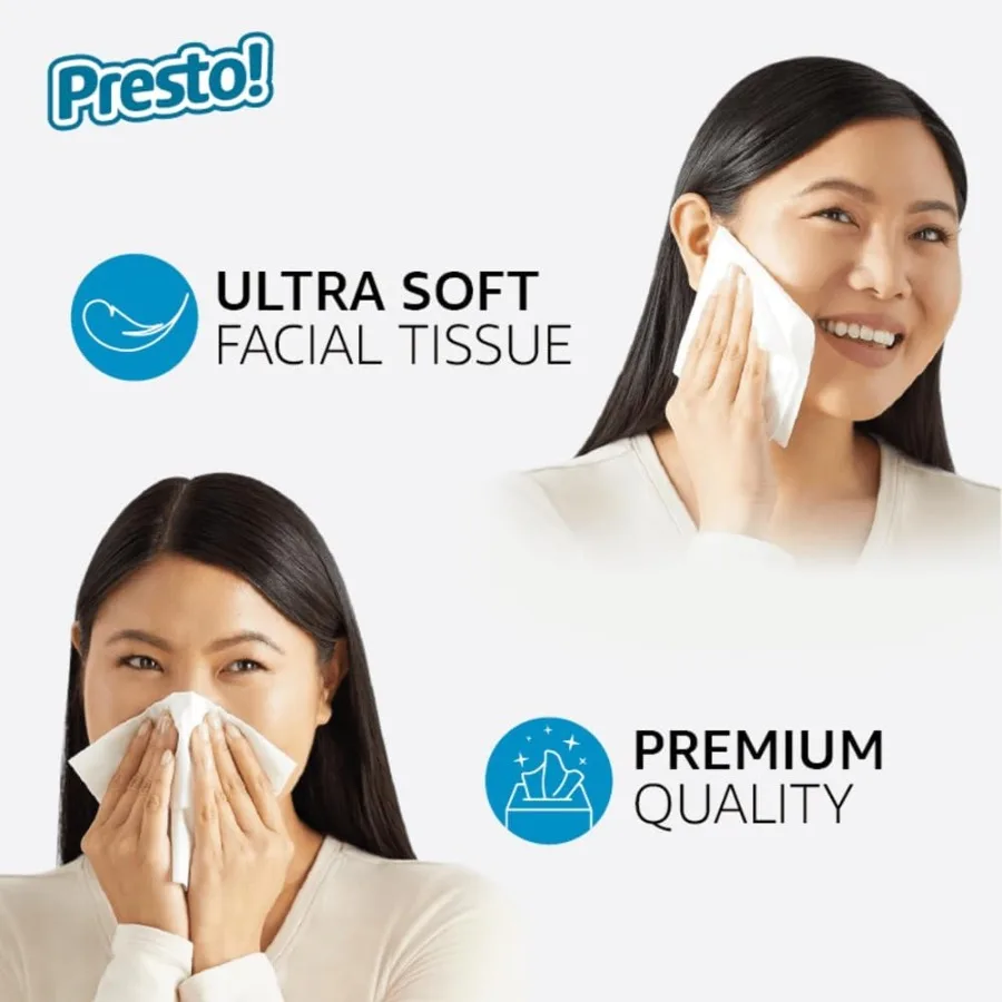 UltraSoft 3Ply Premium Facial Tissues for Daily Use at Home Office or Travel 264 Count 4 Packs of 66 with High Absorbency and G