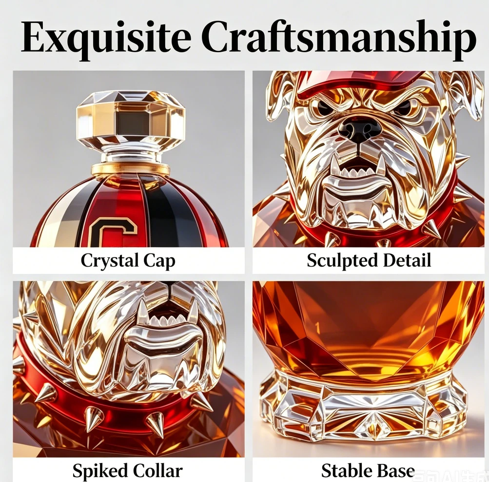 Creative Sculpture Glass Decanter  Multi‑Purpose Liquor Whiskey Bourbon Bottle for Home Bar Party Collection Decor