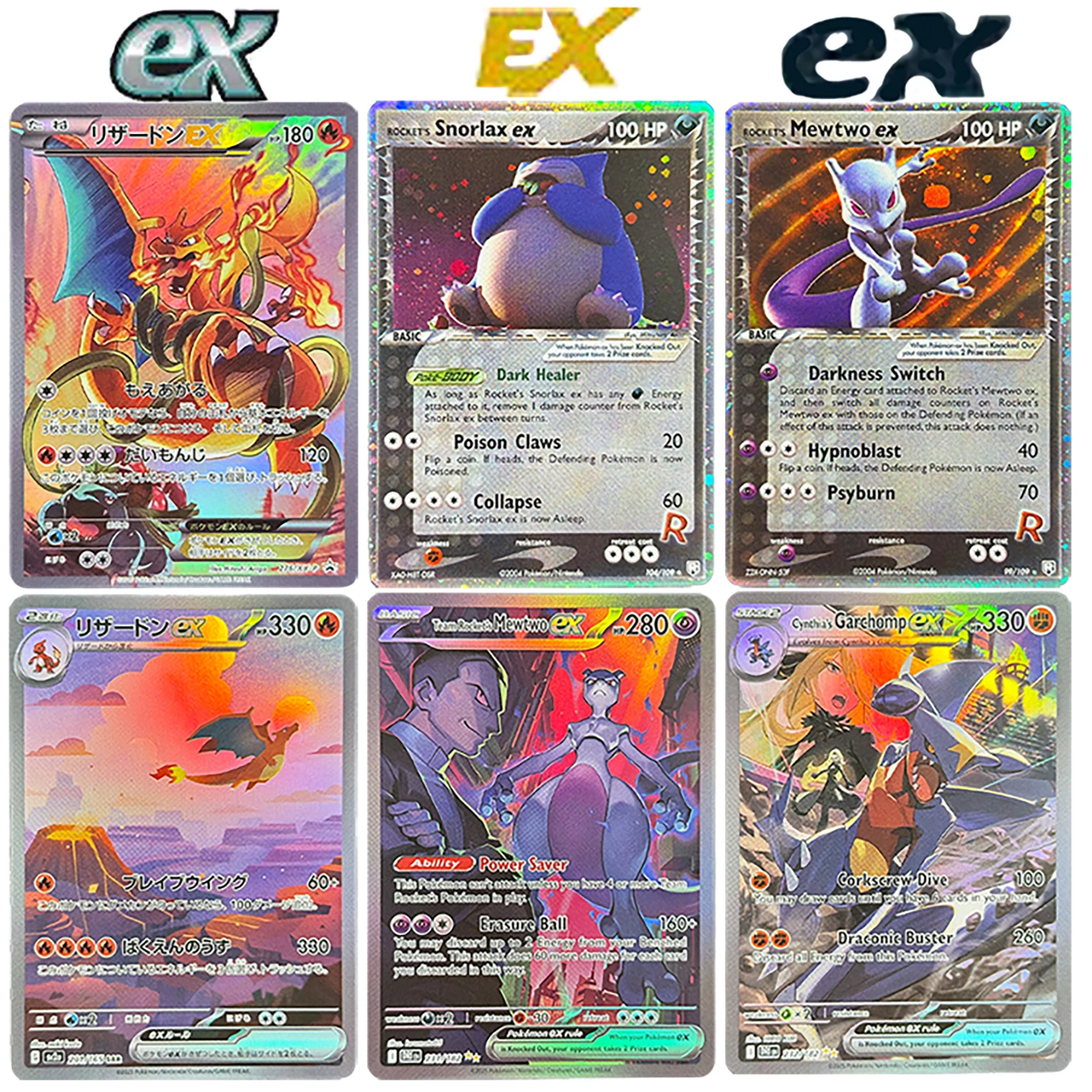 

Коллекционные карты PKM «сделай сам», флэш-карты Charizard Rocket's Mewtwo Snorlax Team Rocket’s Mewtwo EX PTCG, игры, аниме-карты, подарок PKM