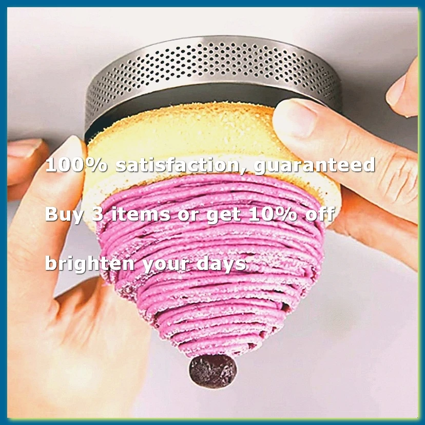 8Pcs Stainless Steel Tart Ring, Heat- Perforated Cake Mousse Ring Round Double Rolled Tart Ring Metal Mold 8cm