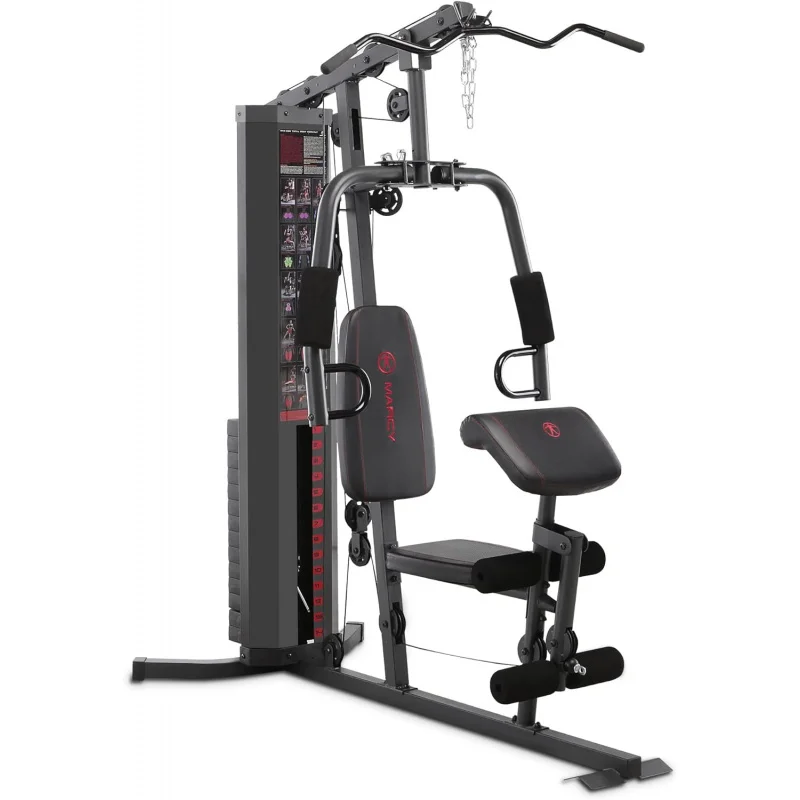 CMarcy Multifunction Steel Home Gym 150lb Weight Stack Machine