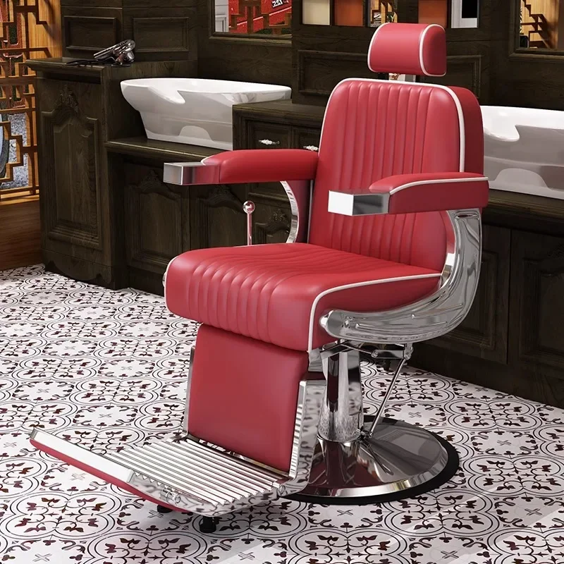 Oil head chair, special for hair salon, reclining men's large chair for haircutting, perming and dyeing, retro hair salon chair,